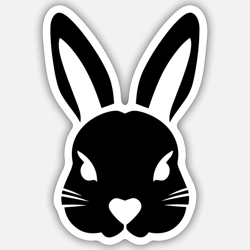 lapin - Sticker taille S (10 x 10 cm) - blanc mat