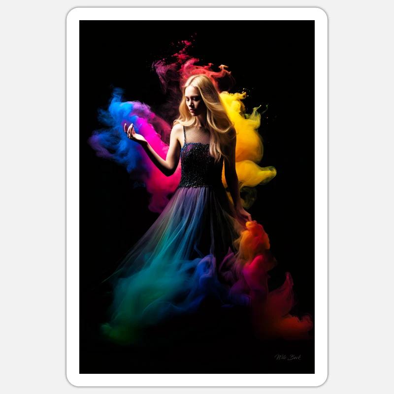 Rainbow Beauty 4 - Sticker size S (10 x 10 cm) - white matte