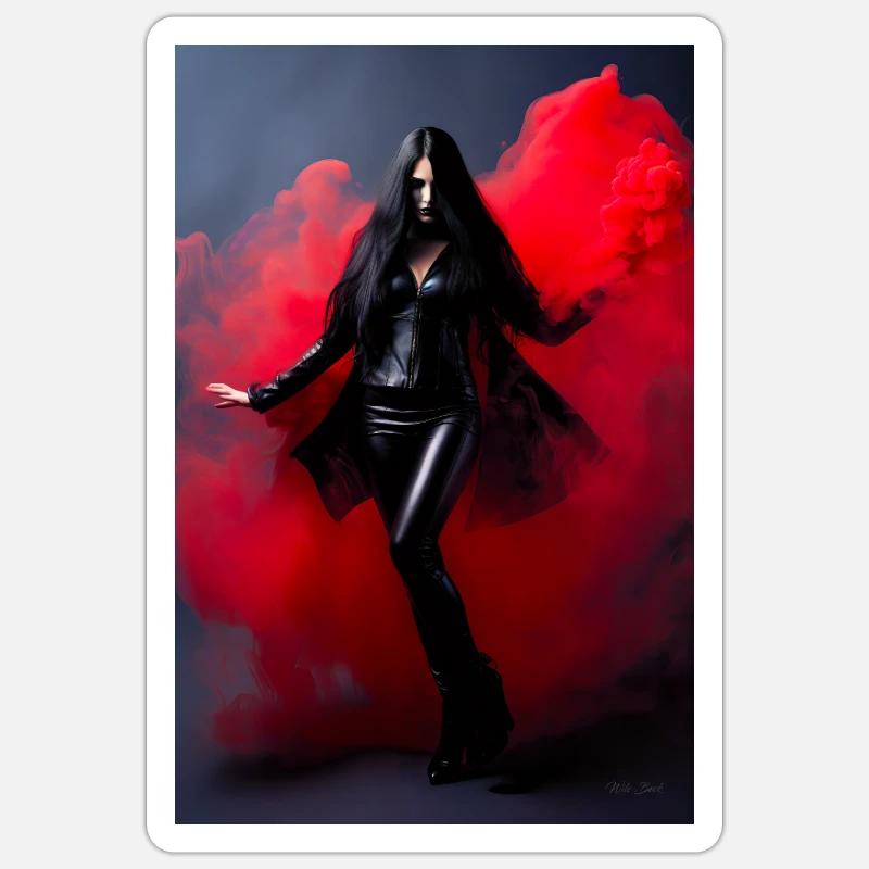Beauté Rouge 2 - Sticker taille S (10 x 10 cm) - blanc mat