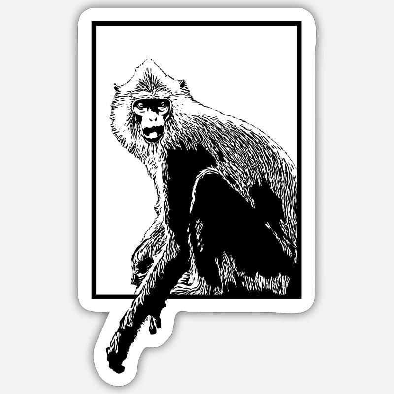 Monkey Hanuman Langure Sticker size S (10 x 10 cm)