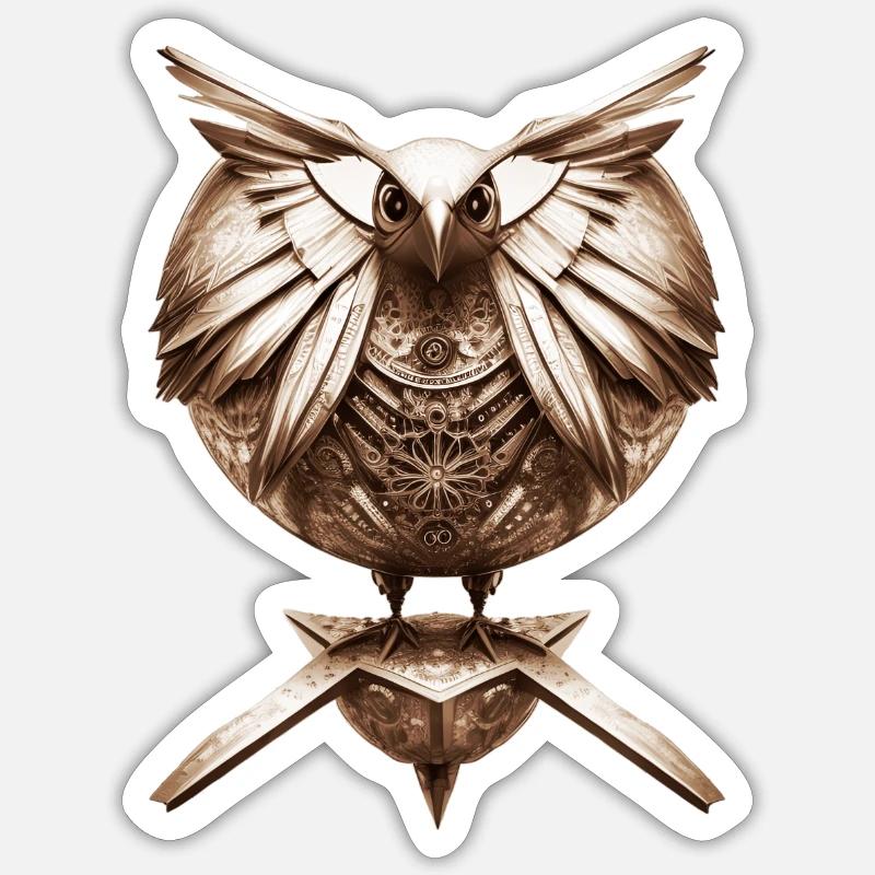 Steampunk Clockwork Bronze Bird Sticker size S (10 x 10 cm)