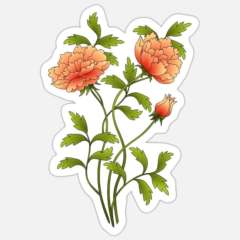 Fleur - Sticker taille S (10 x 10 cm) - blanc mat