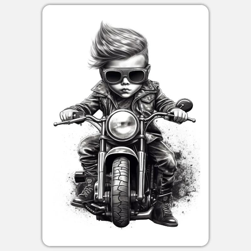 Junior Biker - Sticker size S (10 x 10 cm) - white matte