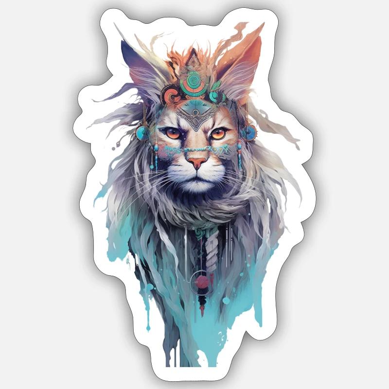 Native Cat - Sticker Größe S (10 x 10 cm) - Mattweiß
