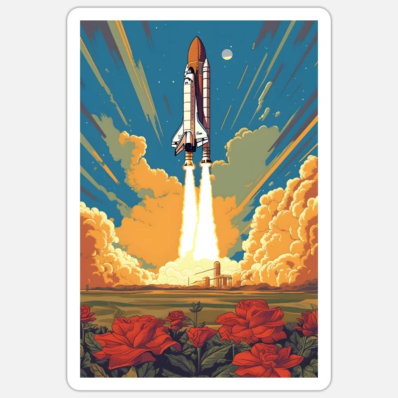 Rocket Astronaut Space Space Sticker size S (10 x 10 cm)