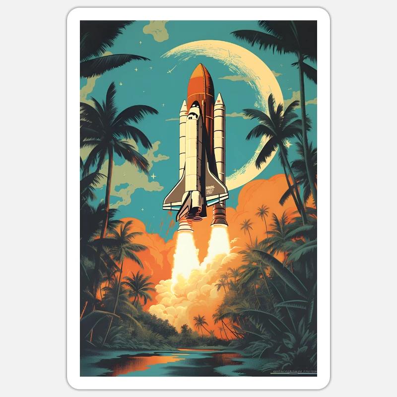 Rocket Astronaut Space Space Sticker size S (10 x 10 cm)