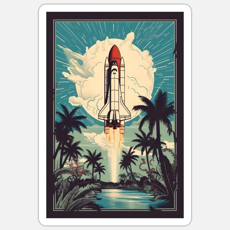 Rocket Astronaut Space Space Sticker size S (10 x 10 cm)