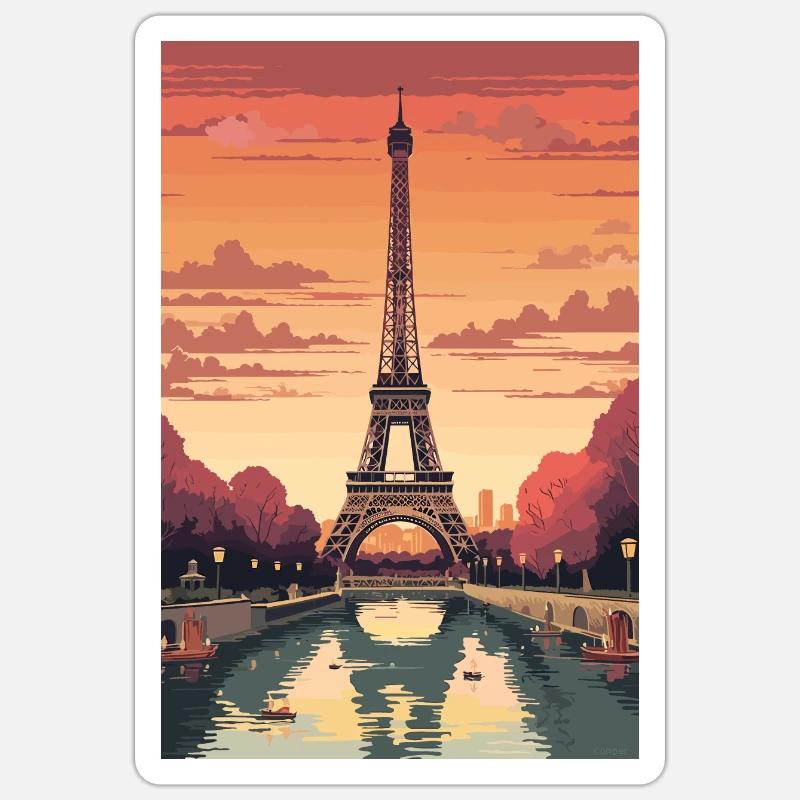 Eiffel Tower Paris - Sticker size S (10 x 10 cm) - white matte