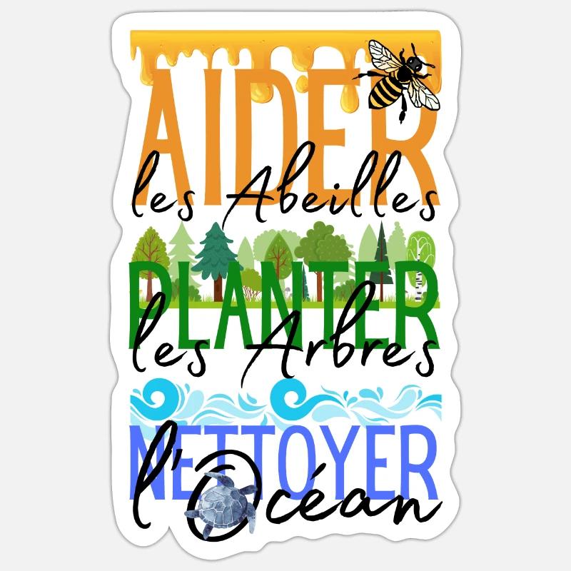 J'aime ma Planète 06 - Sticker taille S (10 x 10 cm) - blanc mat