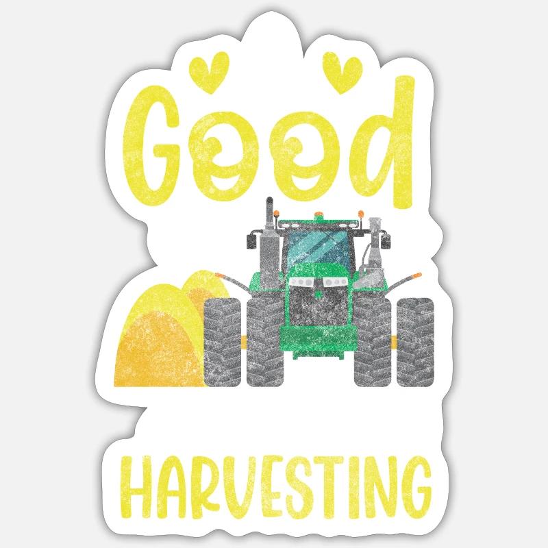 Champ d’ouvrier agricole - Sticker taille S (10 x 10 cm) - blanc mat