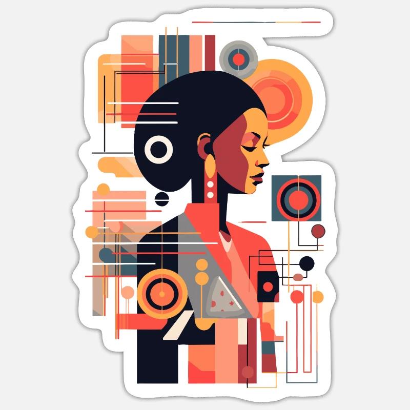 Charismatisches Mädchen denkt nach - Sticker taille S (10 x 10 cm) - blanc mat