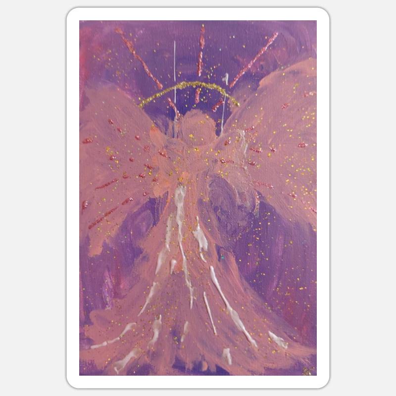 Erzengel Chamuel - Engel der Liebe - Engelbild - Sticker Größe S (10 x 10 cm) - Mattweiß