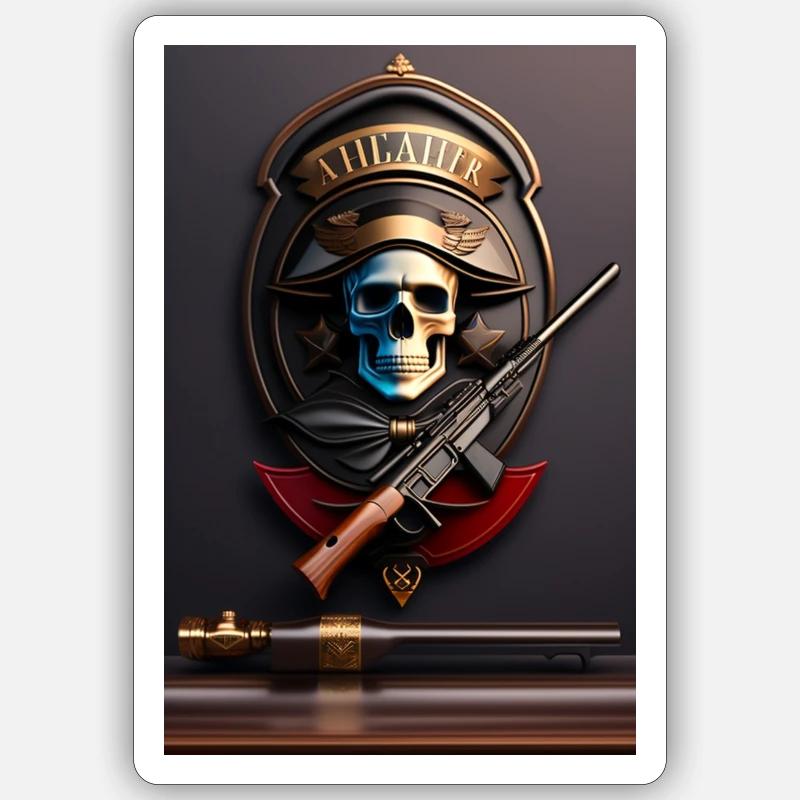 Scharfschütze 4 - Sticker Größe S (10 x 10 cm) - Mattweiß