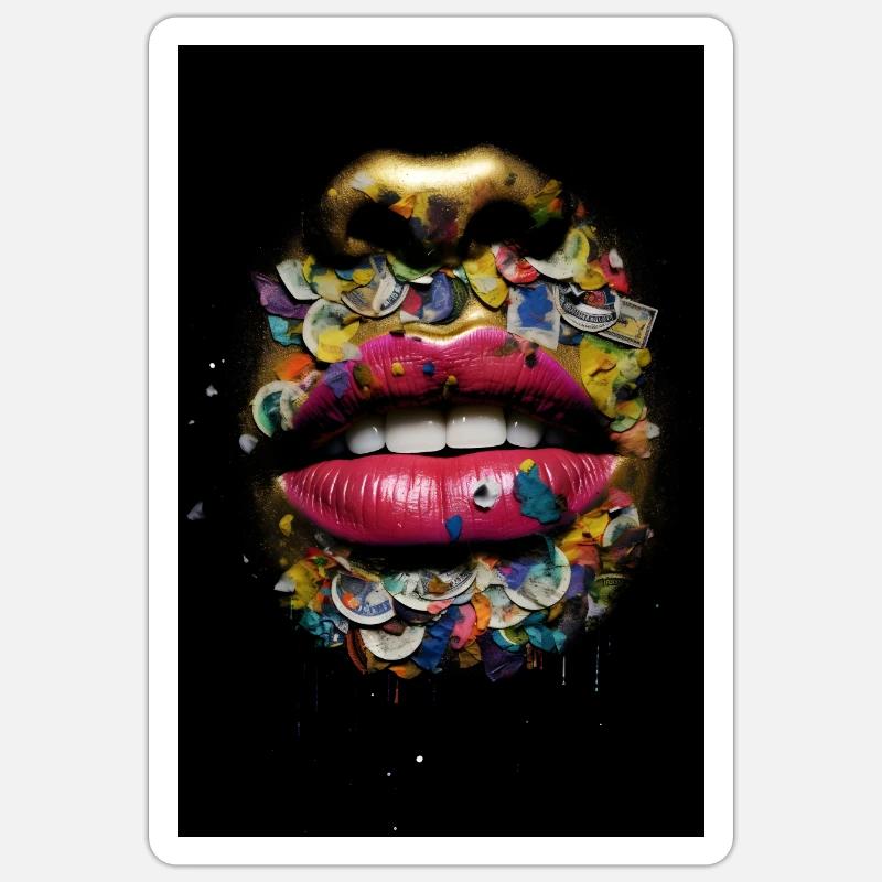 Lips - Sticker size S (10 x 10 cm) - white matte