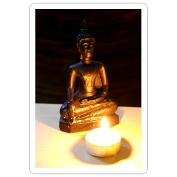 buddha Poster - Sticker Größe S (10 x 10 cm) - Mattweiß - Vorne