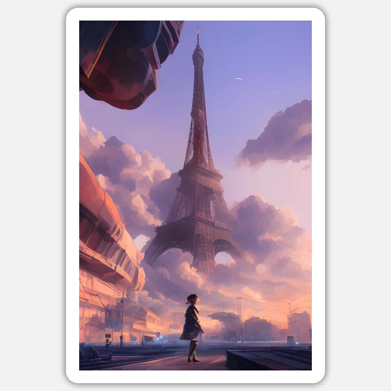 Paris - Sticker taille S (10 x 10 cm) - blanc mat
