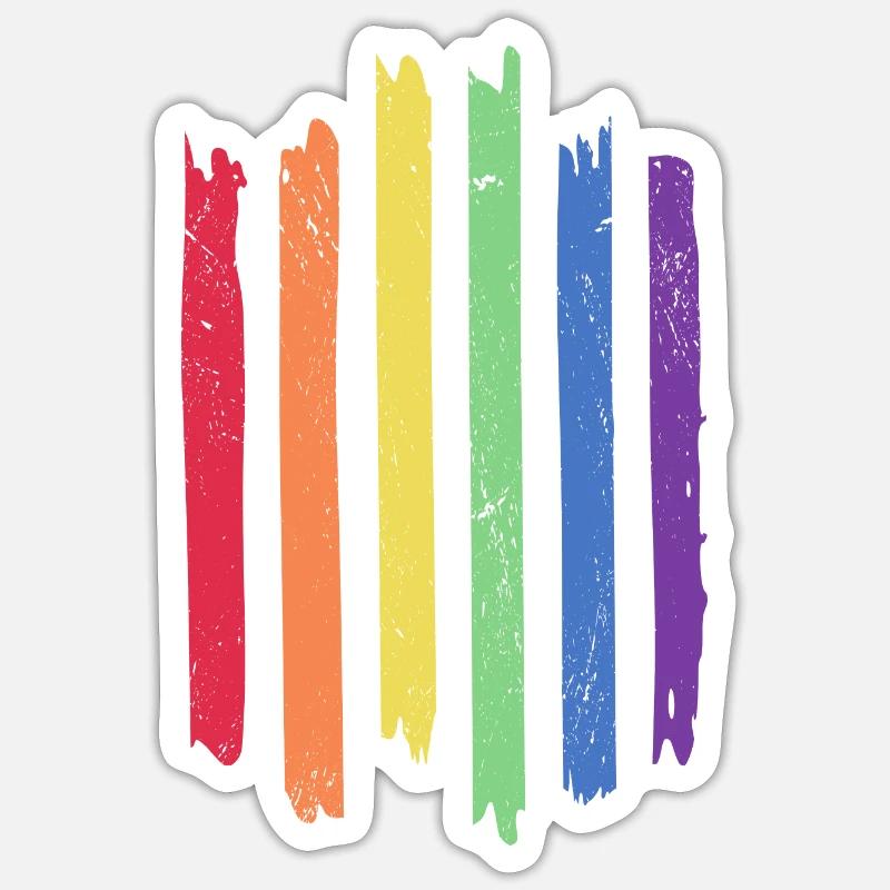 Regenbogenfarben - Sticker Größe S (10 x 10 cm) - Mattweiß