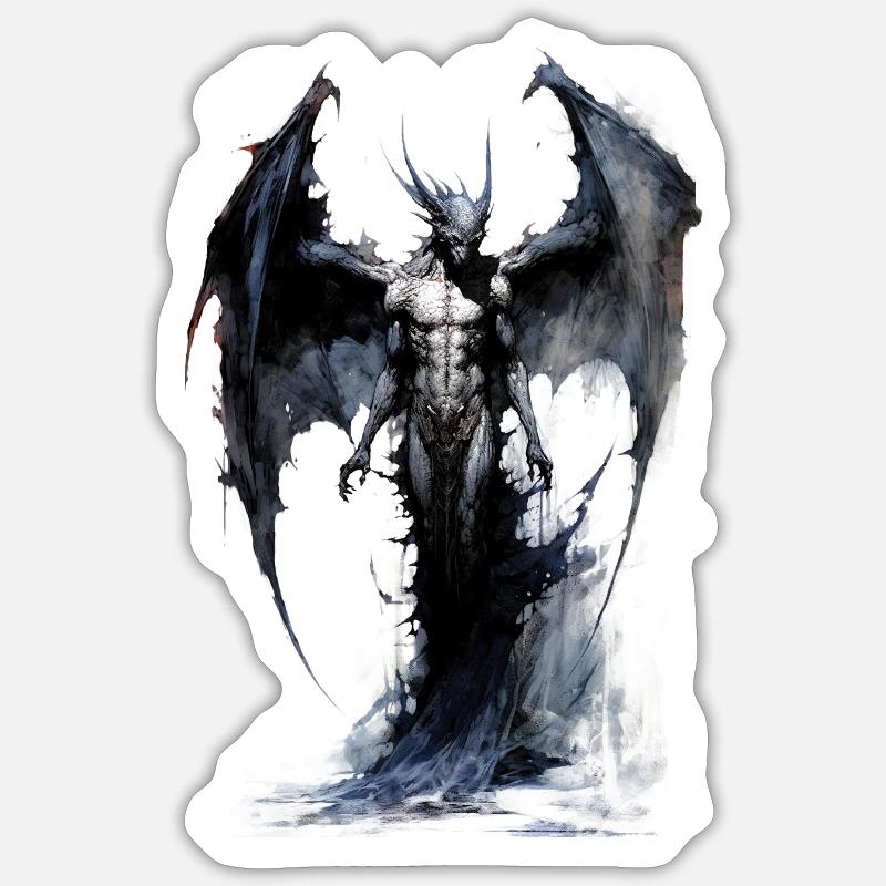 Drache - Sticker Größe S (10 x 10 cm) - Mattweiß