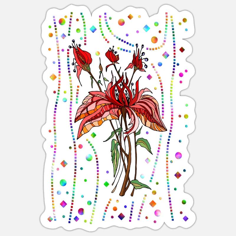 Fleur - Sticker taille S (10 x 10 cm) - blanc mat