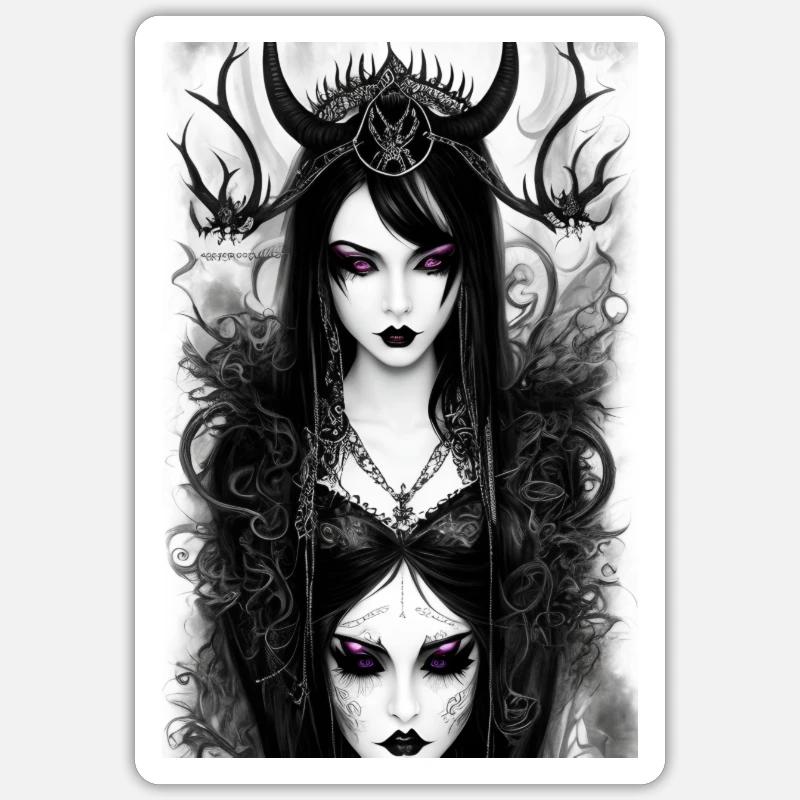 Witch Sisters - Sticker Größe S (10 x 10 cm) - Mattweiß