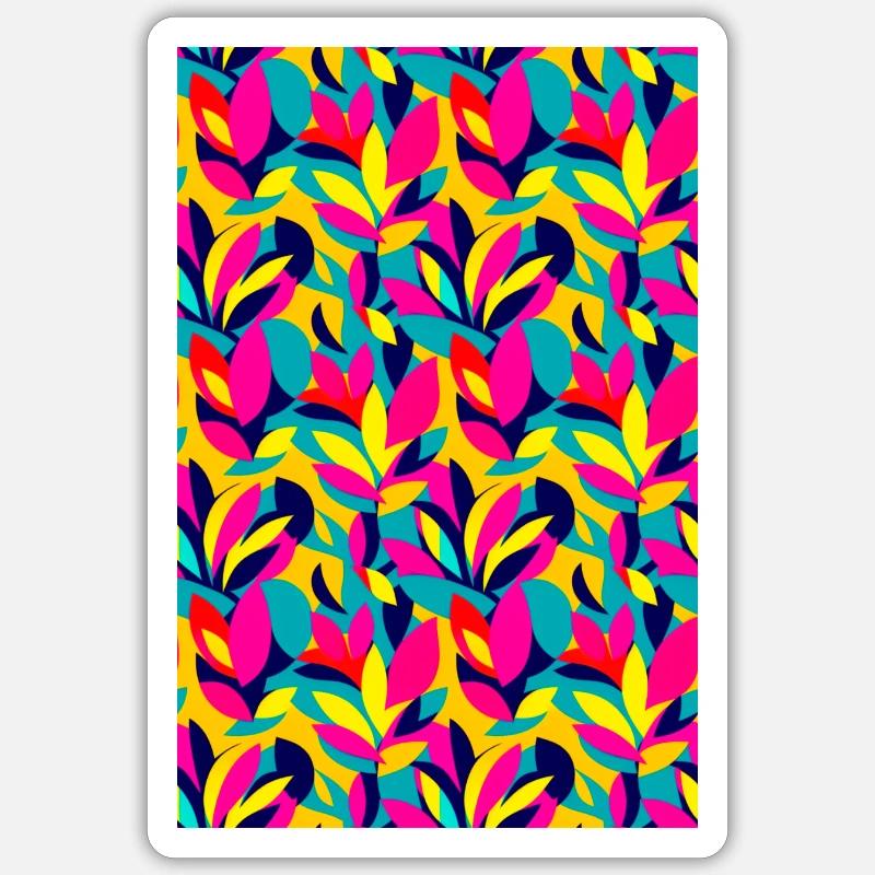 Bold and Vibrant leaves pattern Sticker size S (10 x 10 cm)