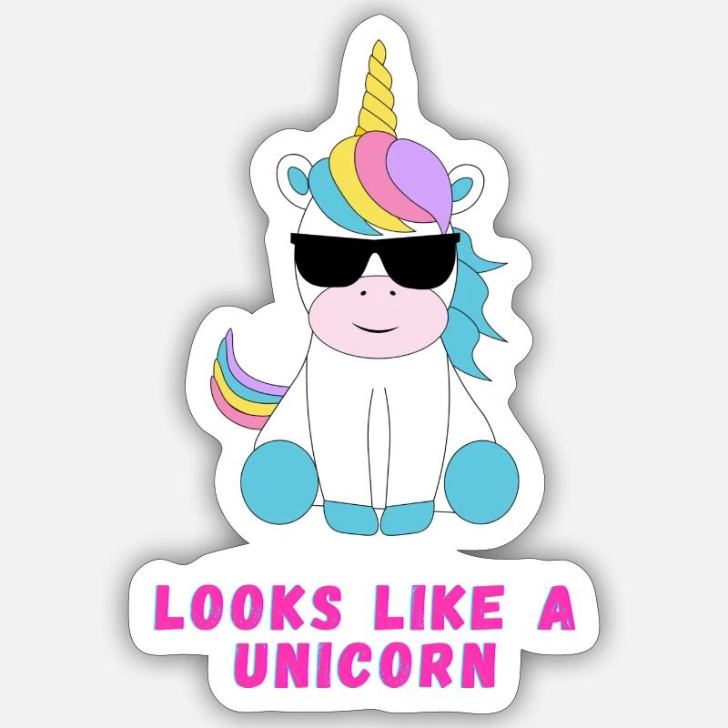 Einhorn - Sticker Größe S (10 x 10 cm) - Mattweiß