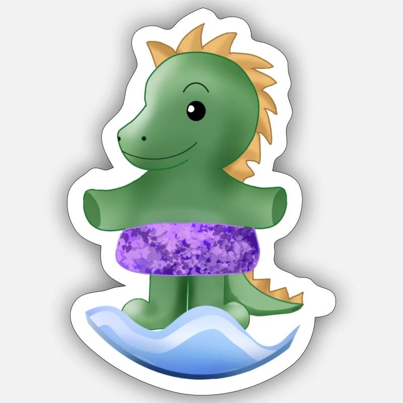 Small dinosaur - Sticker size S (10 x 10 cm) - white matte