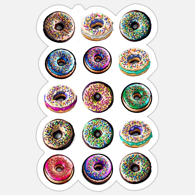 Donuts Humor Design Sticker size S (10 x 10 cm)