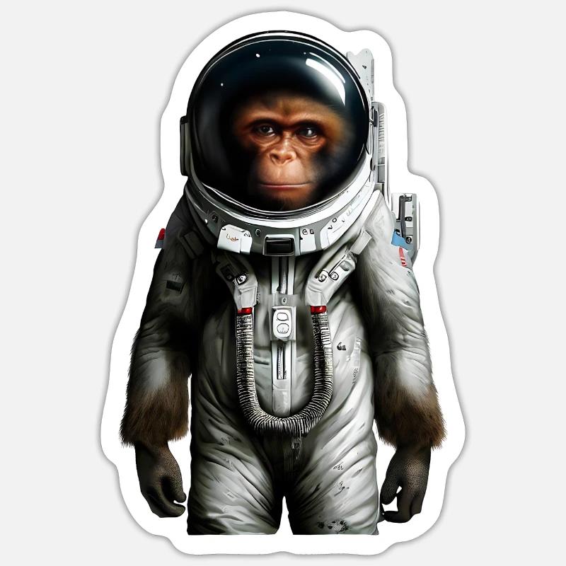 Space Astronaut Monkey Sticker size S (10 x 10 cm)