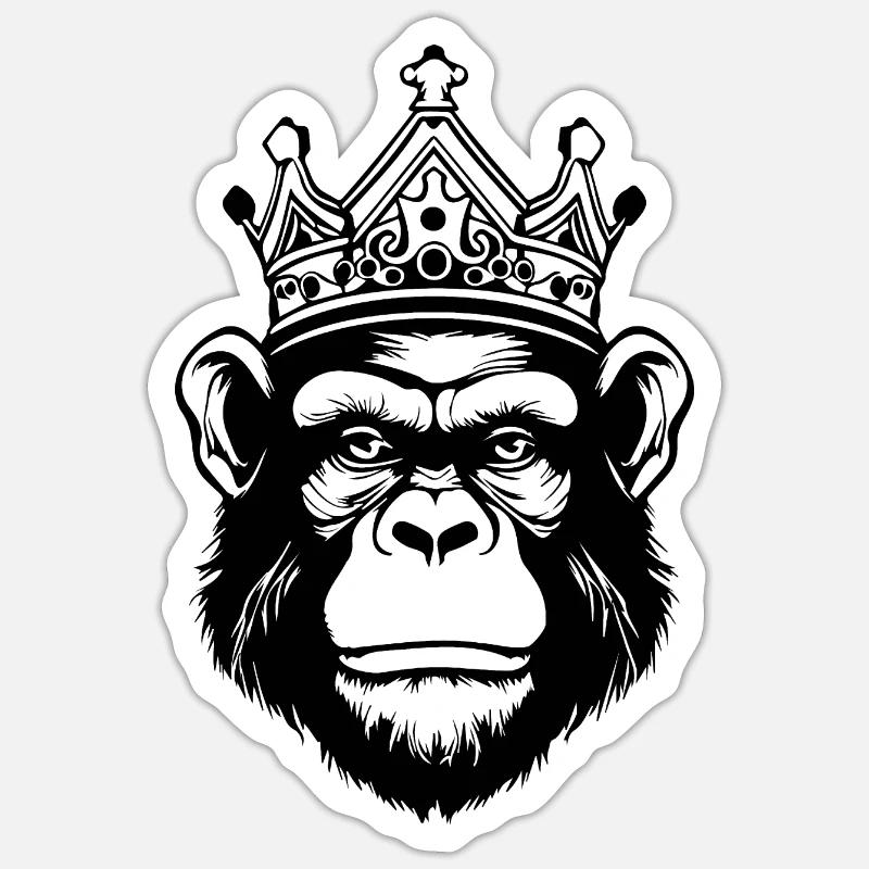 Monkey Monkey Monkey Face Jungle - Sticker size S (10 x 10 cm) - white matte