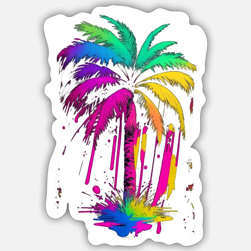 Palm tree - Sticker size S (10 x 10 cm) - white matte