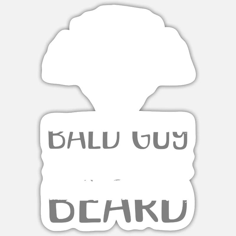 Assiette chauve sans cheveux - Sticker taille S (10 x 10 cm) - blanc mat