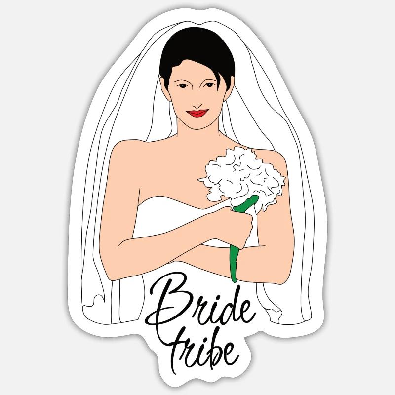 Bride Tribe Black 2 - Sticker taille S (10 x 10 cm) - blanc mat