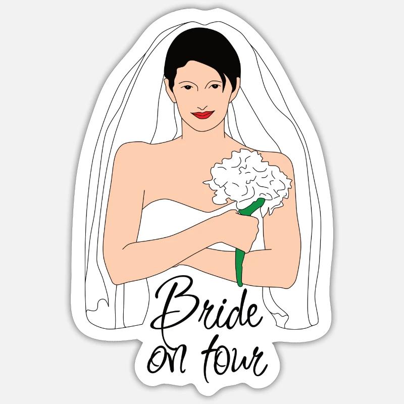BRIDE ON TOUR BLACK 2 - Sticker size S (10 x 10 cm) - white matte