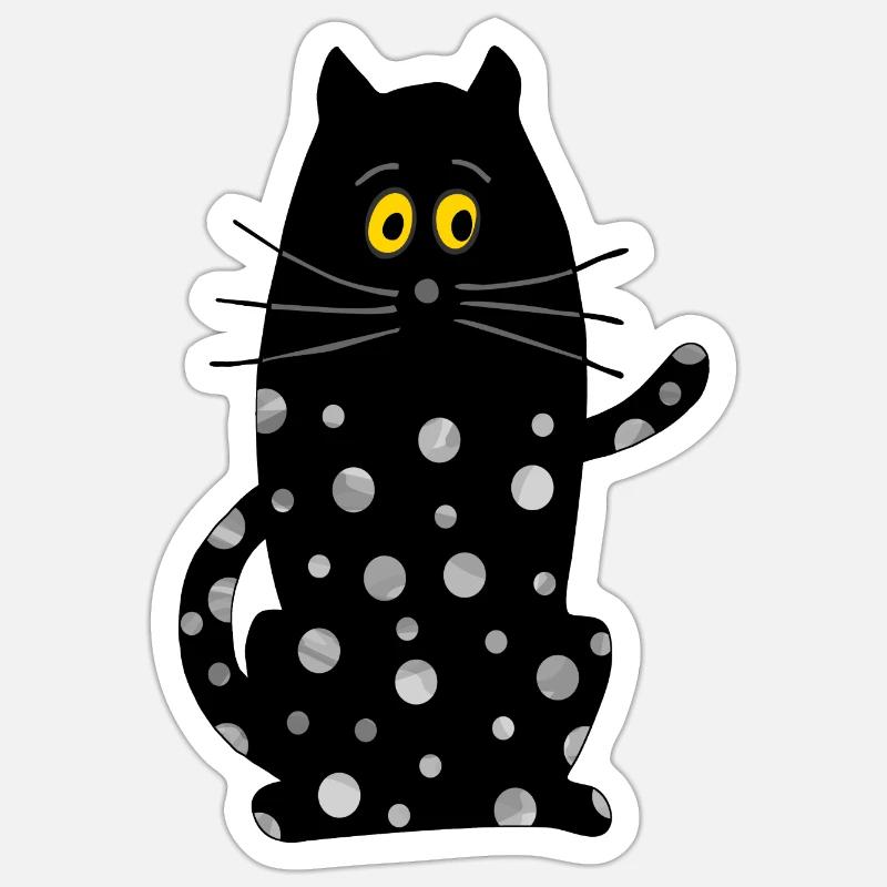Chat - Sticker taille S (10 x 10 cm) - blanc mat