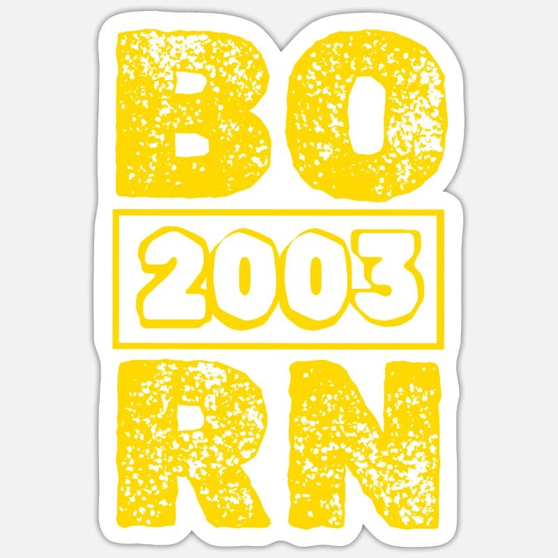 Born 2003 - Sticker size S (10 x 10 cm) - white matte