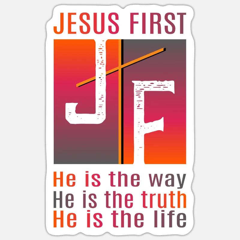 Jesus first - Sticker size S (10 x 10 cm) - white matte