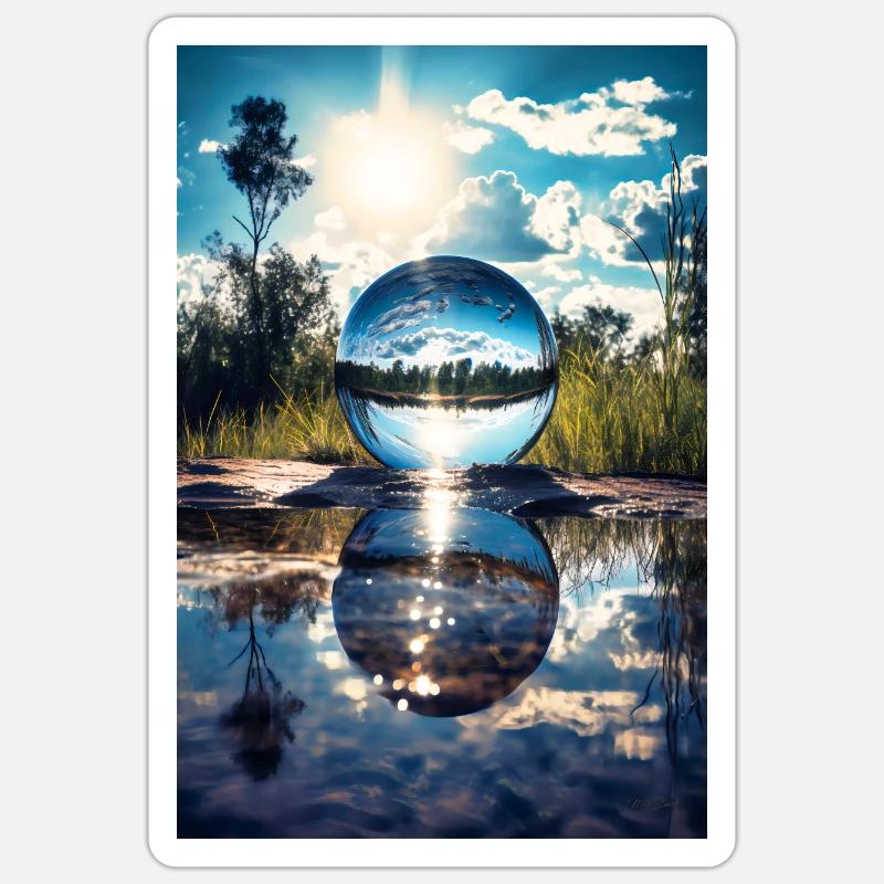 Reflection - Sticker size S (10 x 10 cm) - white matte