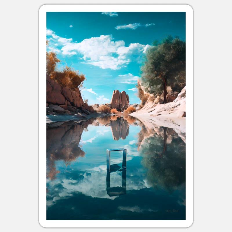 Géométrie - Sticker taille S (10 x 10 cm) - blanc mat