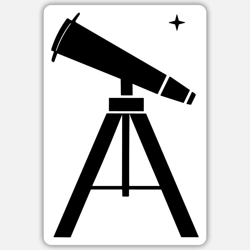 telescope - Sticker size S (10 x 10 cm) - white matte