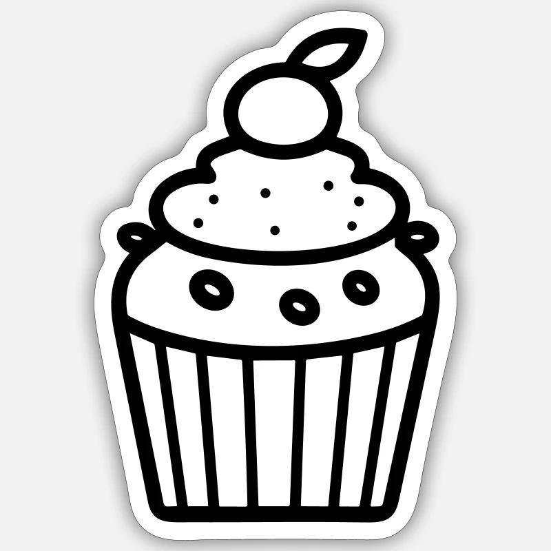 muffin - Sticker taille S (10 x 10 cm) - blanc mat