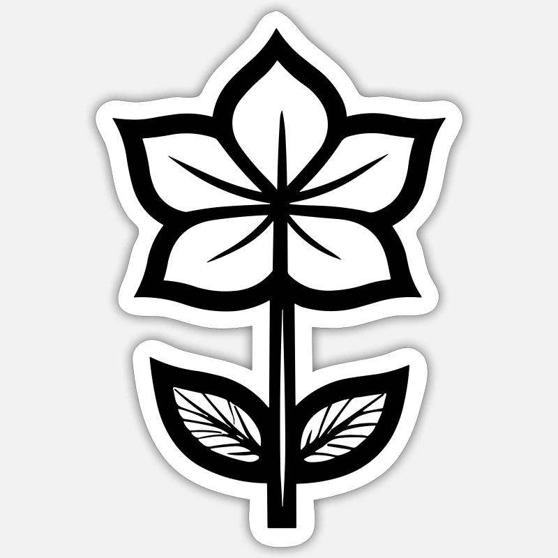 fleur - Sticker taille S (10 x 10 cm) - blanc mat