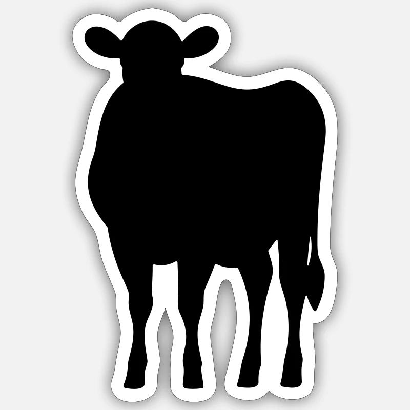 vache - Sticker taille S (10 x 10 cm) - blanc mat