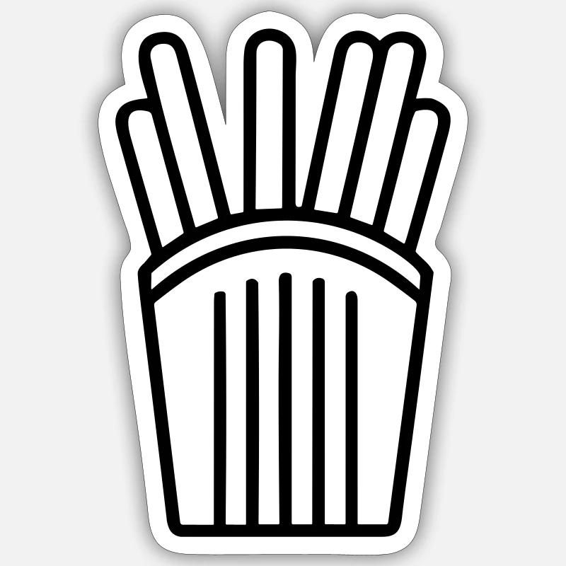 Frites - Sticker taille S (10 x 10 cm) - blanc mat