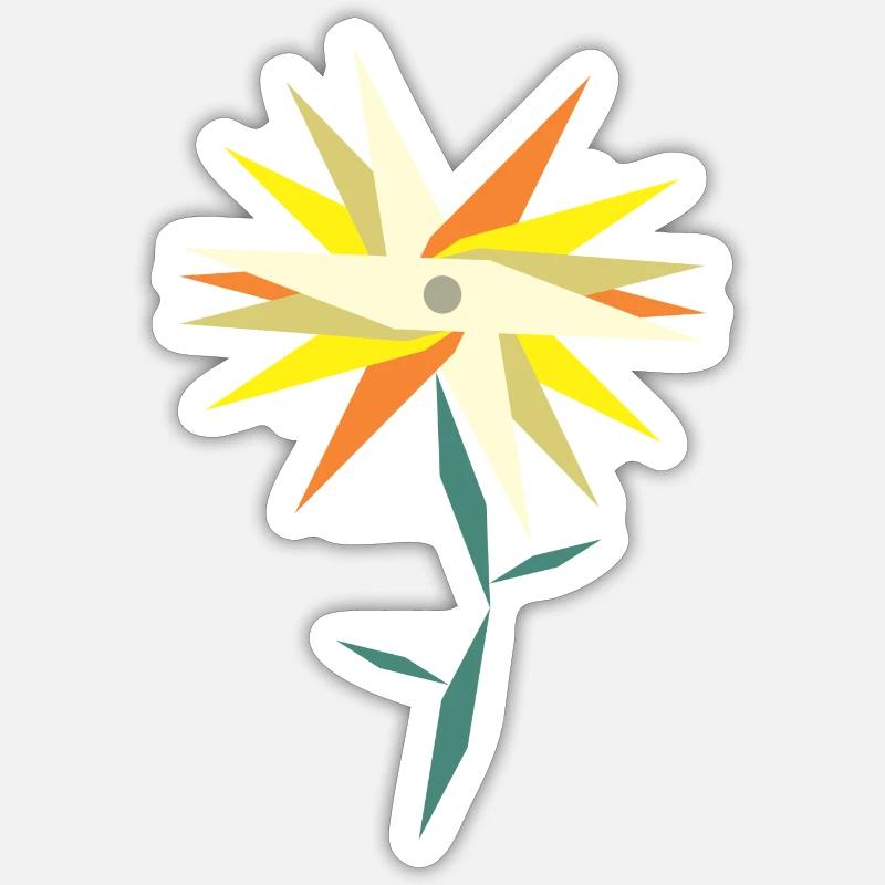 Fleur Low Poly Sticker taille S (10 x 10 cm)