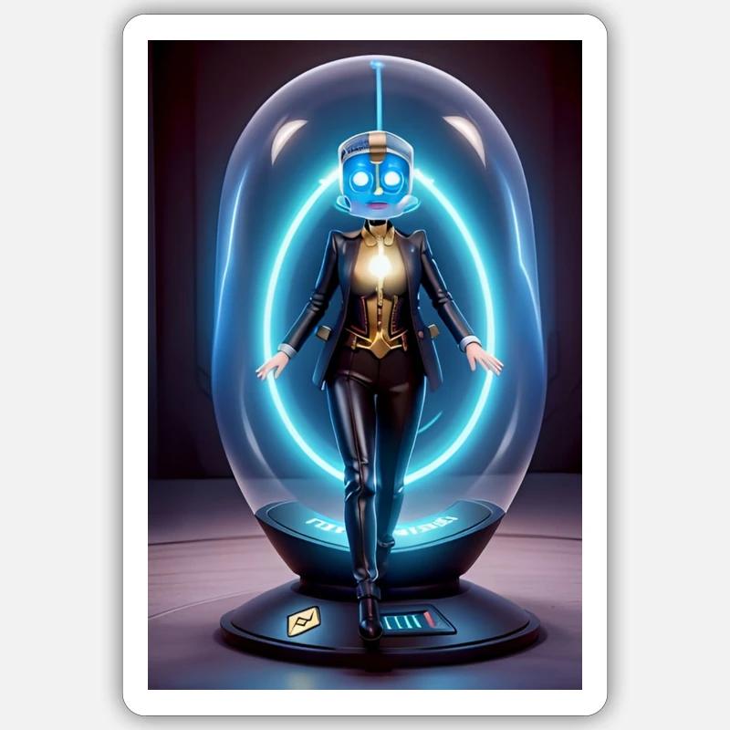 Le robot de la machine à remonter le temps Sticker taille S (10 x 10 cm)