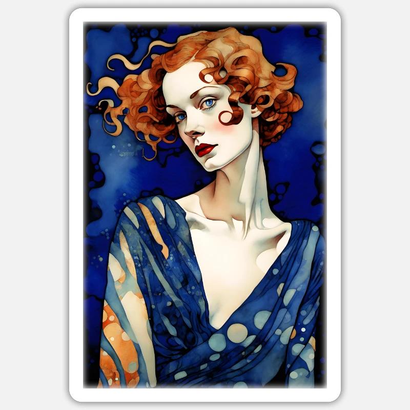Art Deco 2 - Sticker size S (10 x 10 cm) - white matte