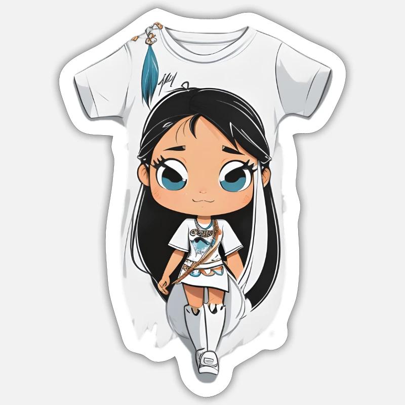 cooles Mädchen - Sticker Größe S (10 x 10 cm) - Mattweiß