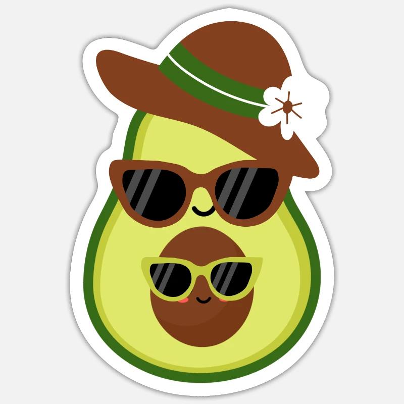 Avocado-Chic - Sticker Größe S (10 x 10 cm) - Mattweiß