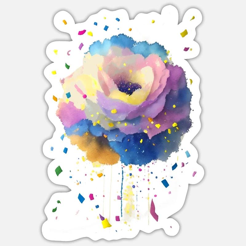 Blume - Sticker Größe S (10 x 10 cm) - Mattweiß